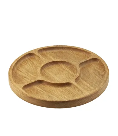 Піднос дерев'яний з дуба круглий 25см "Мод7"